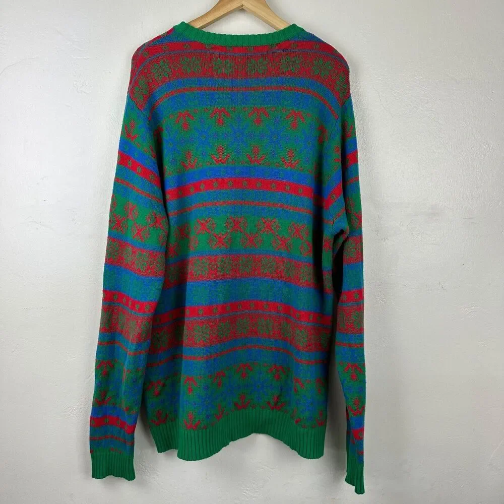 Blizzard Bay Muscle Rudolph Mistletoe Balls Christmas Funny Ugly Sweater Size XL